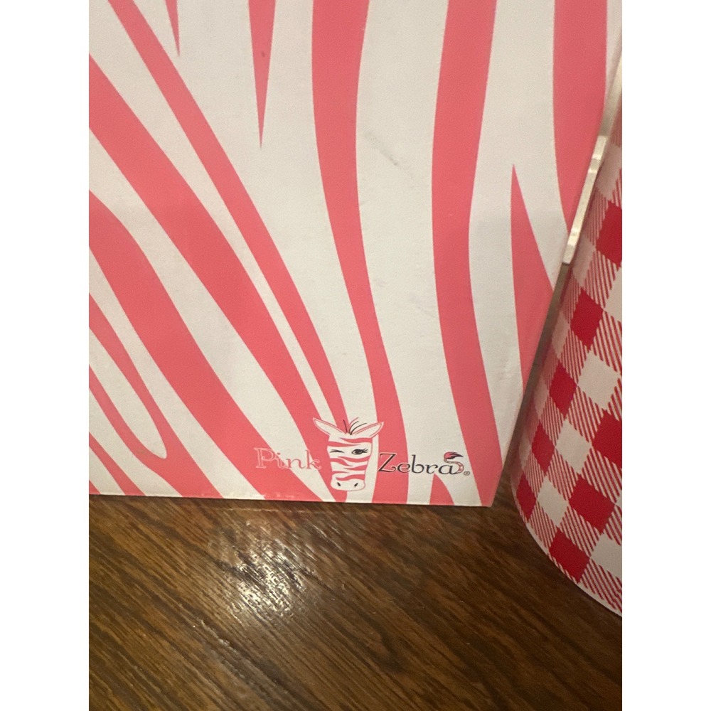 Pink Zebra Red Picnic Warming Shade ONLY Gingham Checkered Glass Red White - Picture 3 of 4